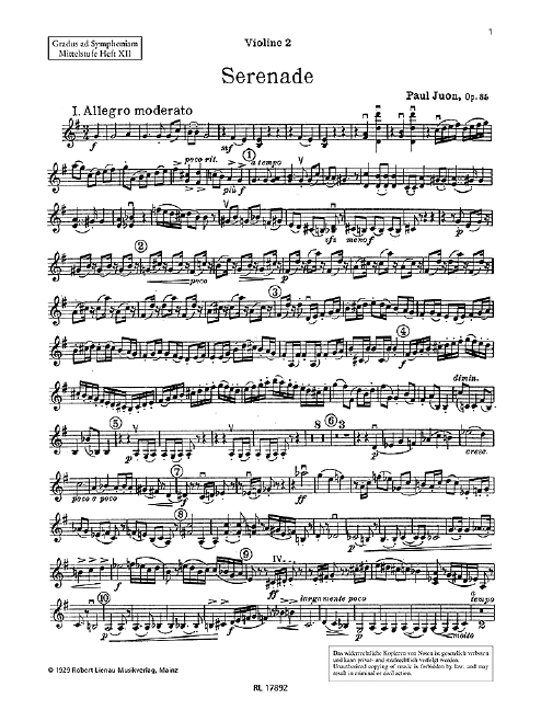 Front Cover Image Serenade op. 85 Band 12