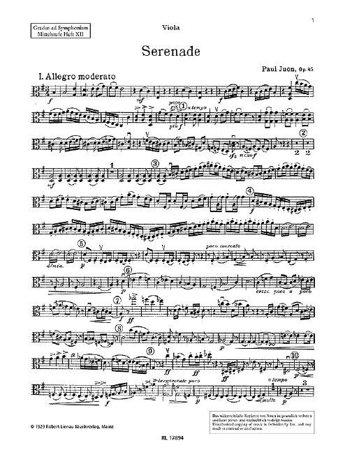 Front Cover Image Serenade op. 85 Band 12