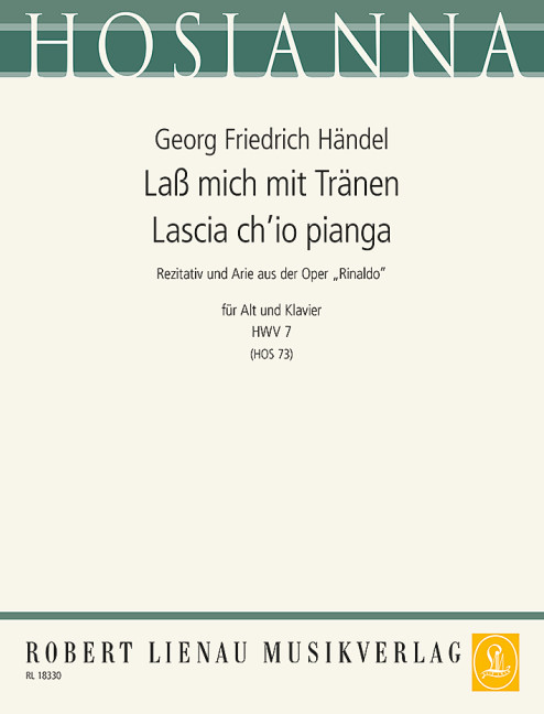 Front Cover Image Laß mich mit Tränen - Lascia ch’io pianga HWV 7 73
