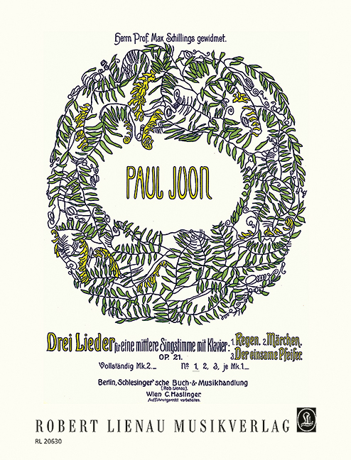 Front Cover Image Drei Lieder op. 21/1 