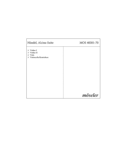 Front Cover Image Alcina-Suite HWV 49 1