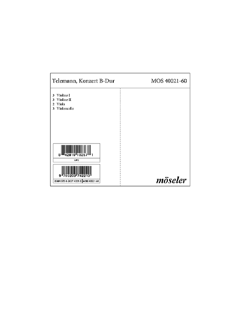 Front Cover Image Konzert G-Dur TWV 52:B1 21