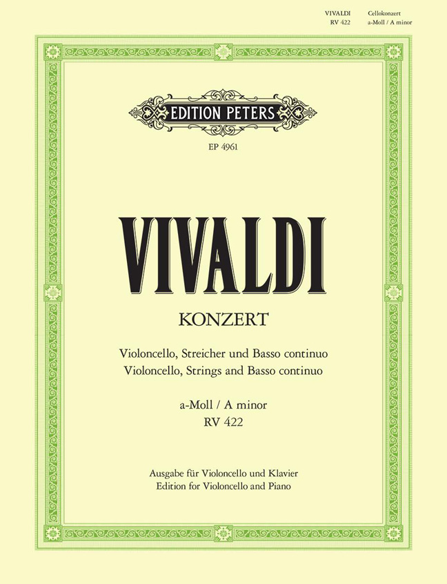 Front Cover Image Konzert für Violoncello, Streicher und Basso continuo a-moll RV 422