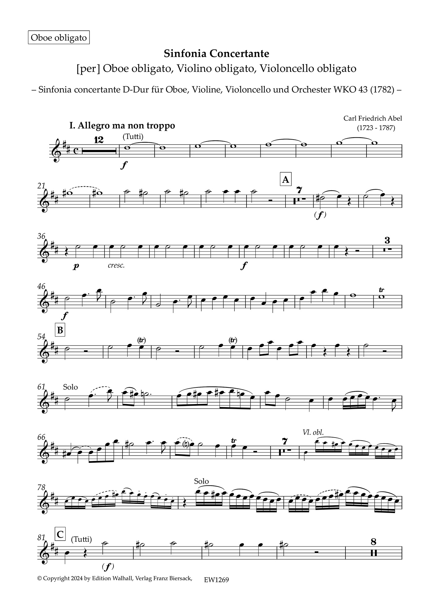 Front Cover Image Sinfonia Concertante Nr. 2 D-Dur WKO 43
