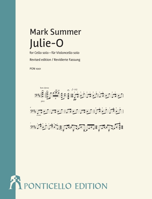 Front Cover Image Julie-O für Violoncello solo