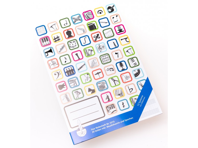 Front Cover Image Notenhefte - DIN A4 hoch 16 Seiten mit Hilfslinien