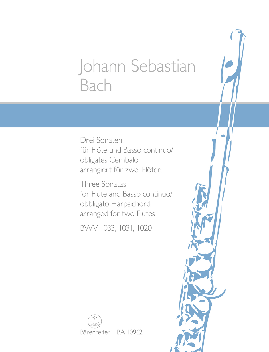 Front Cover Image Drei Sonaten für Flöte und Basso continuo / obligates Cembalo BWV 1033, 1031, 1020