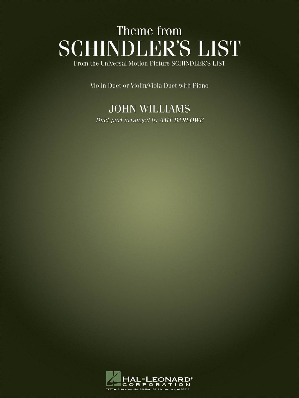 Front Cover Image Theme from Schindler's List
