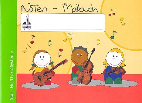 Front Cover Image Notenmalbücher - DIN A4 quer 2 Systeme