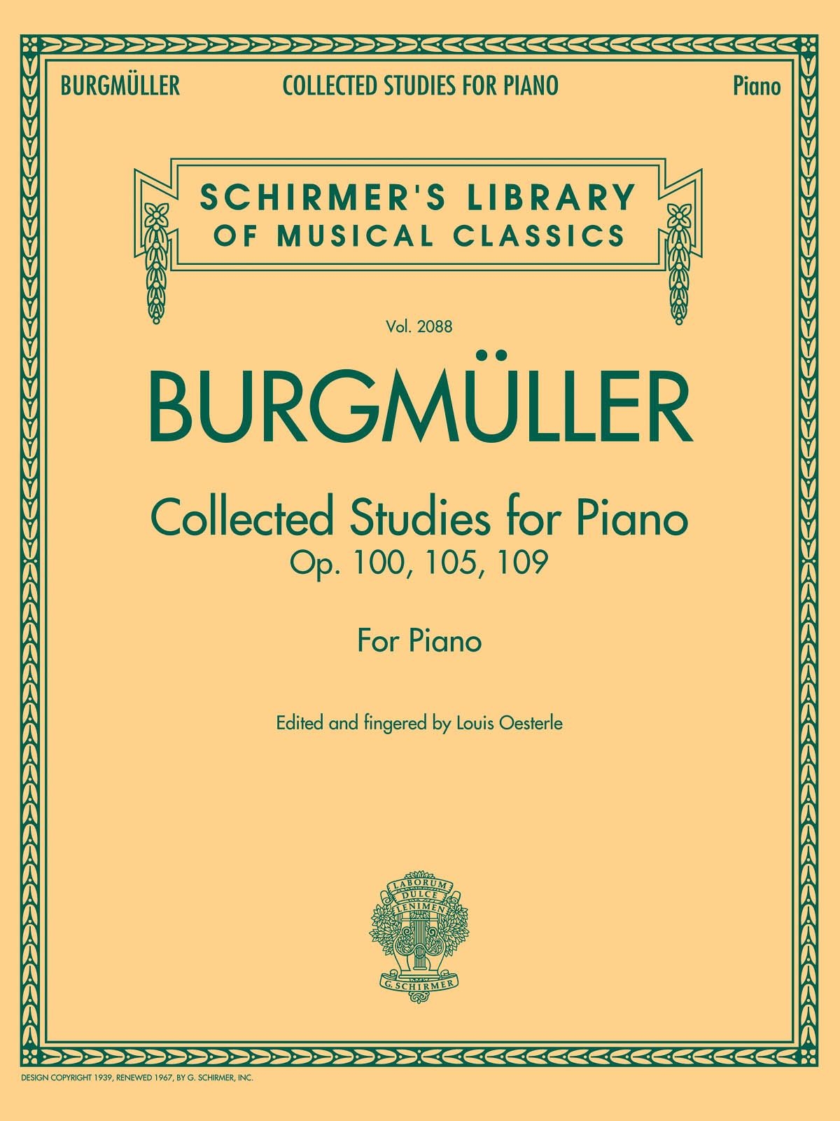 Front Cover Image Collected Studies for Piano
