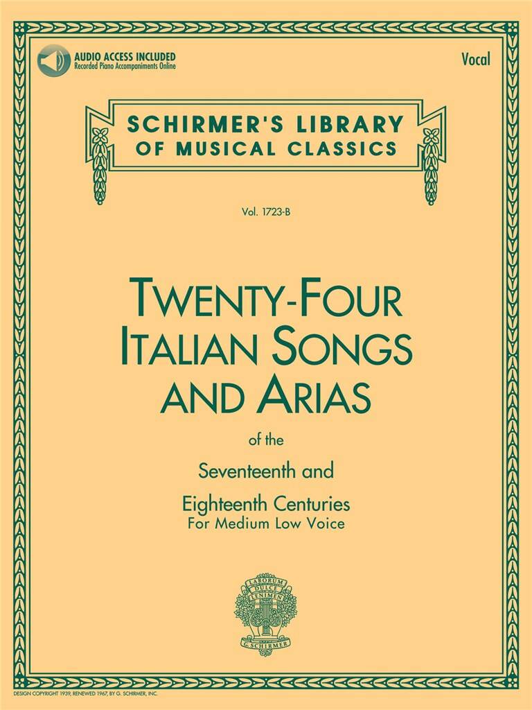 Front Cover Image 24 Italian Songs & Arias of the 17th & 18th Centuries