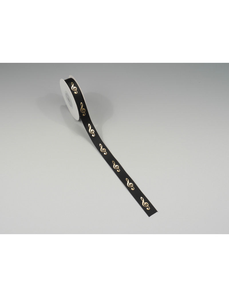 Front Cover Image Geschenkband Violinschlüssel, schwarz / gold