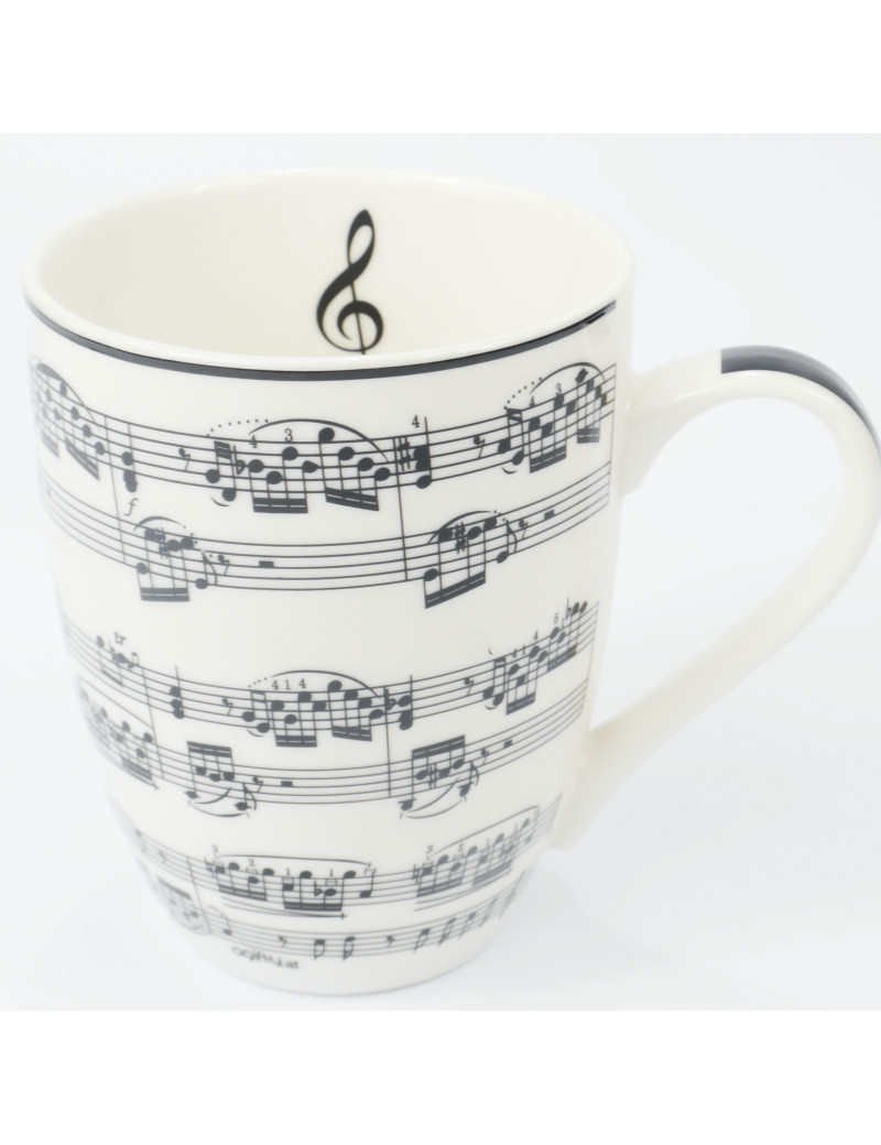 Front Cover Image Tasse ''Notenzeilen weiß'' weiß 350 ml