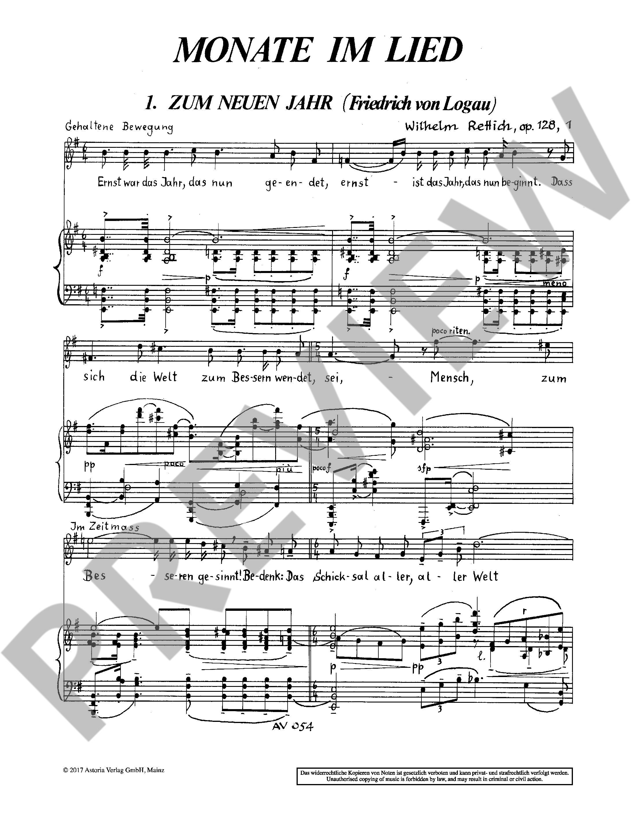 Front Cover Image Monate im Lied op. 128