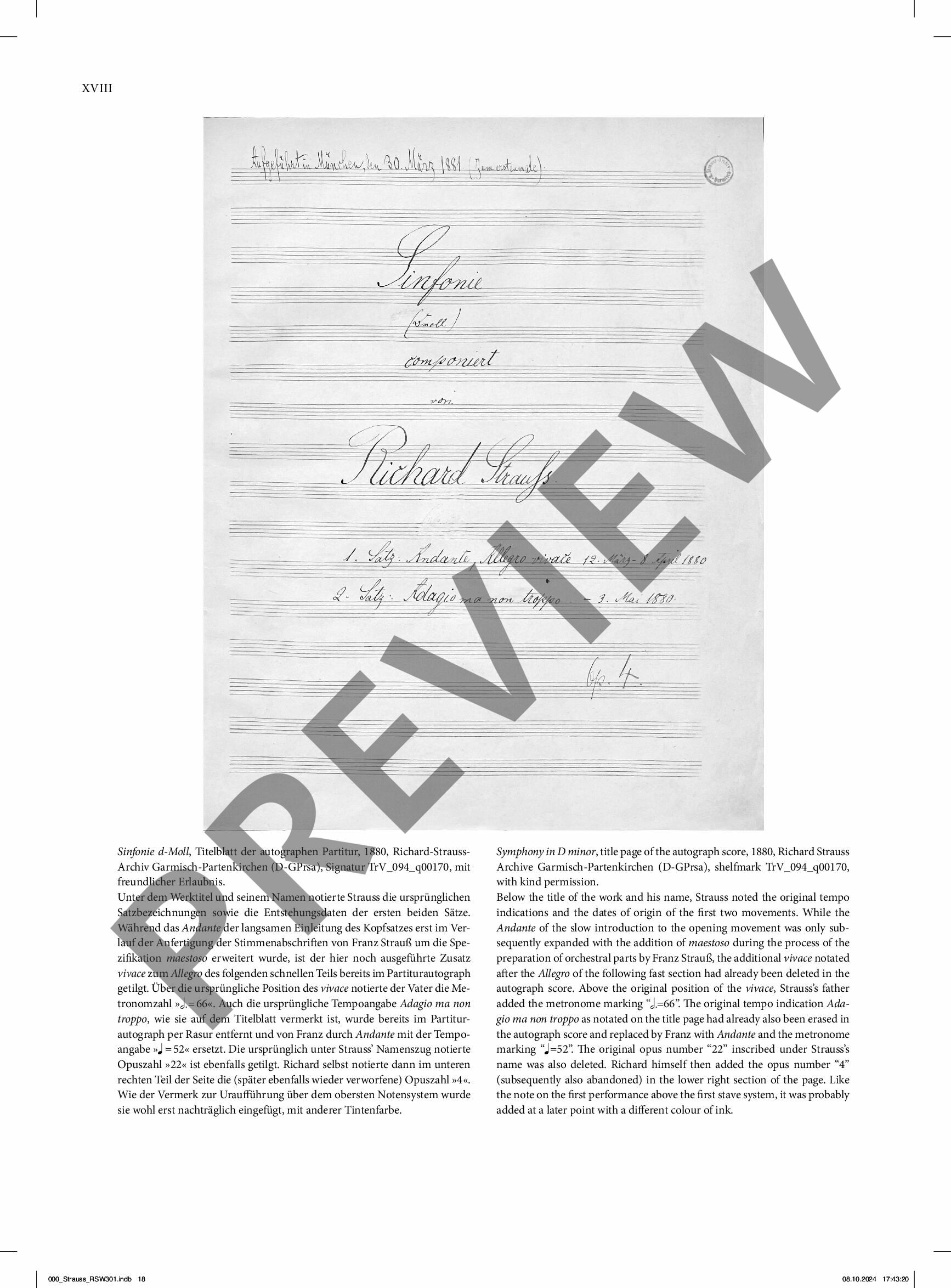 Other Cover Image Sinfonie d-Moll op. o. Op. 69 TrV 94