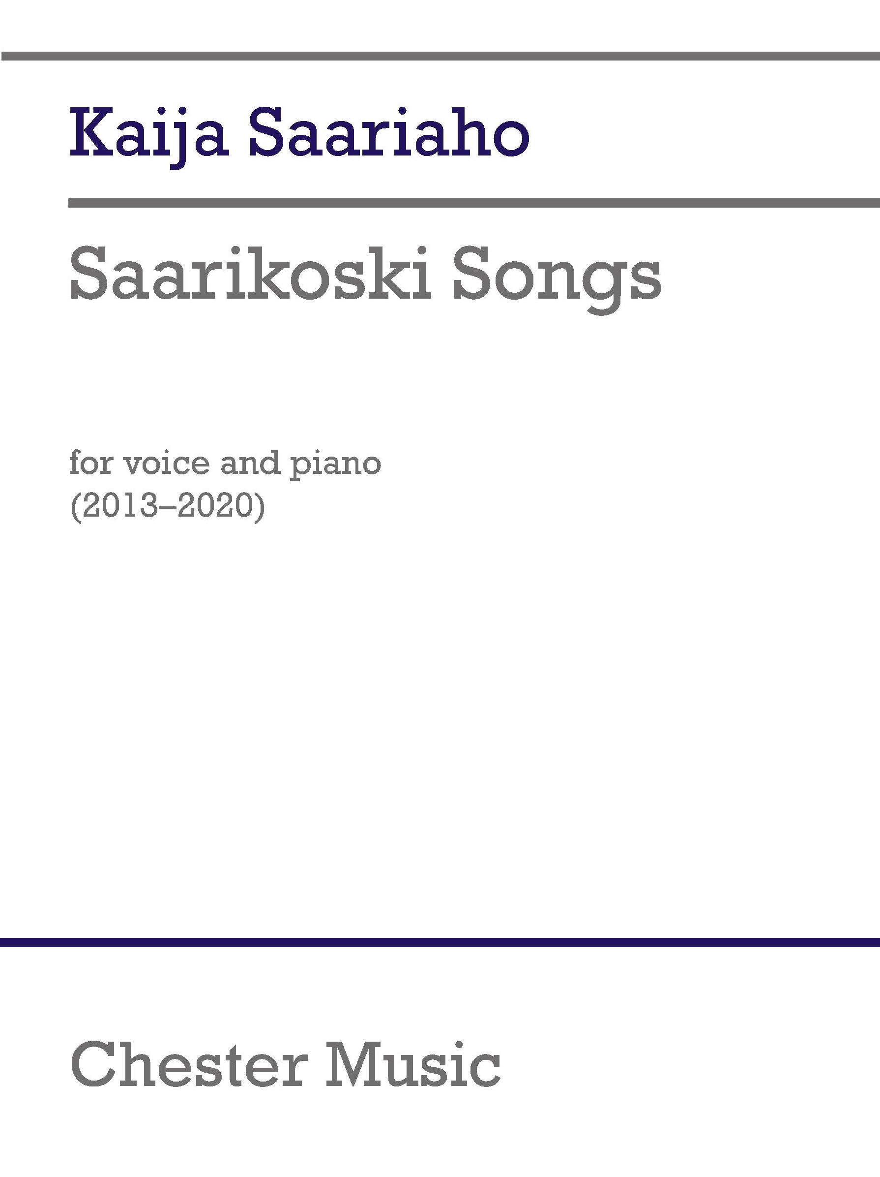 Front Cover Image Saarikoski Songs