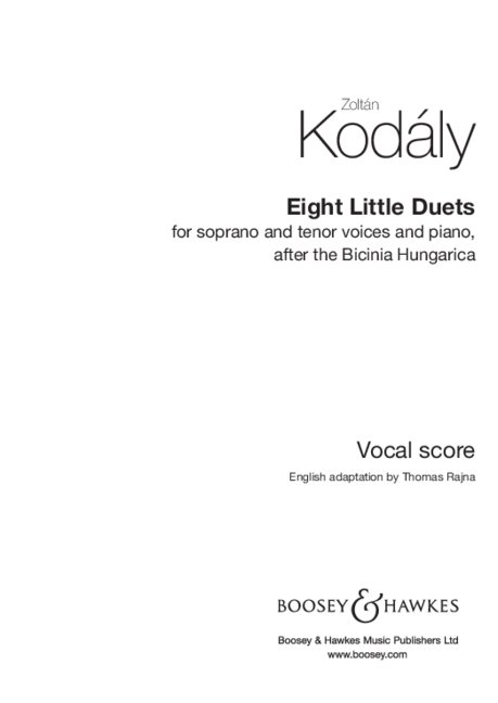 Front Cover Image Eight Little Duets