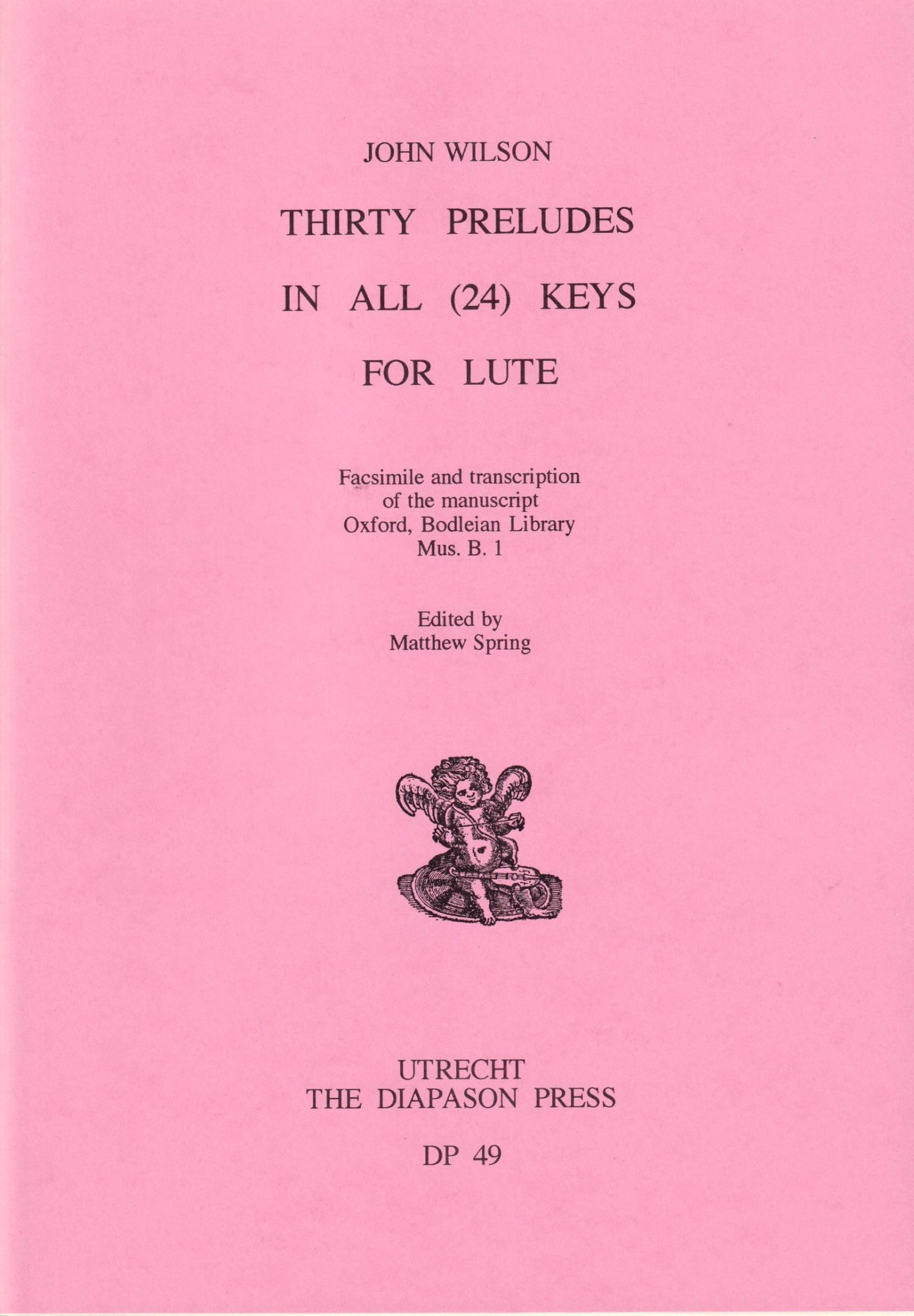 Front Cover Image 30 Preludes in all (24) keys for Lute
