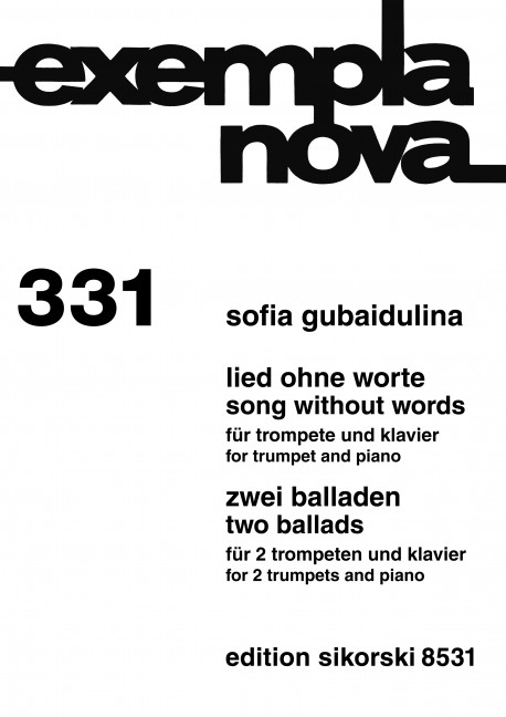 Front Cover Image Lied ohne Worte / 2 Balladen 331