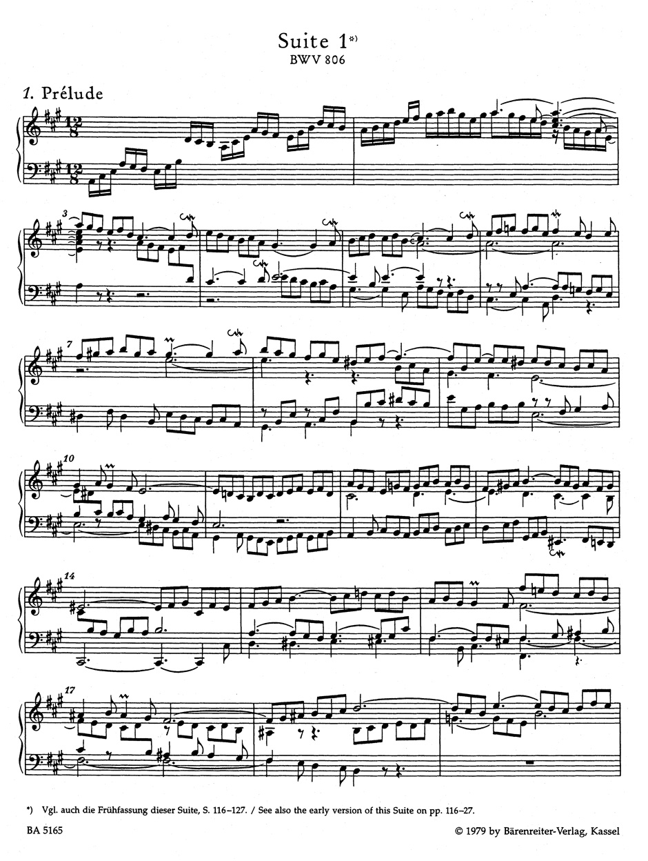 Other Cover Image Die sechs Englischen Suiten BWV 806-811