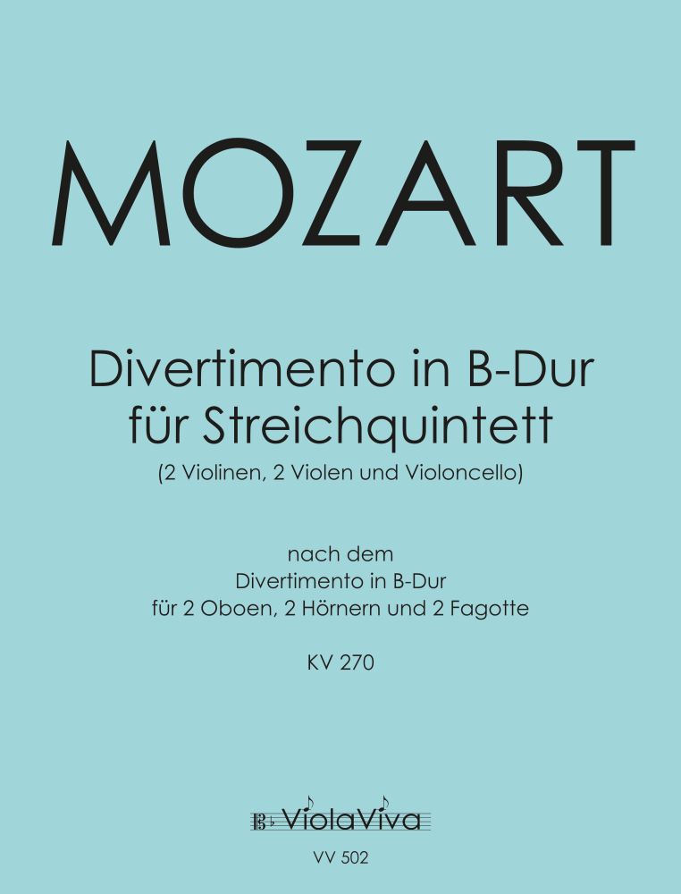 Front Cover Image Divertimento in B-Dur für Streichquintett (nach KV 270)
