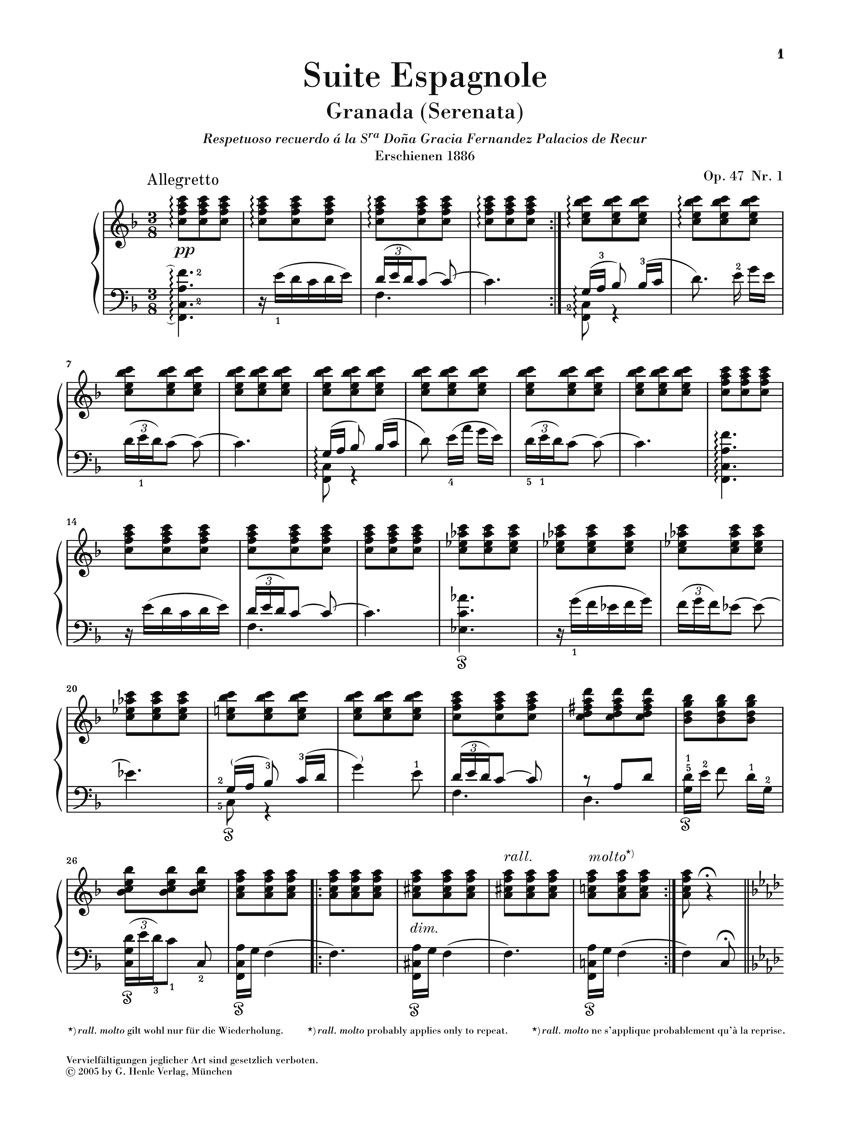 Other Cover Image Suite Espagnole op. 47