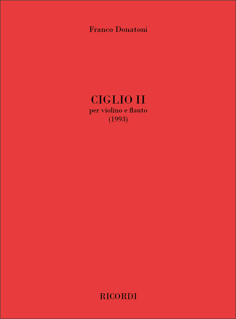 Front Cover Image Ciglio II