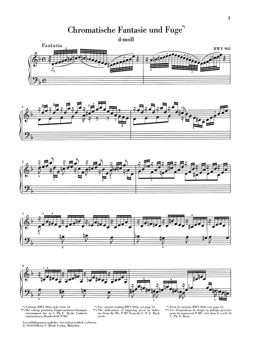 Other Cover Image Chromatische Fantasie und Fuge d-moll BWV 903