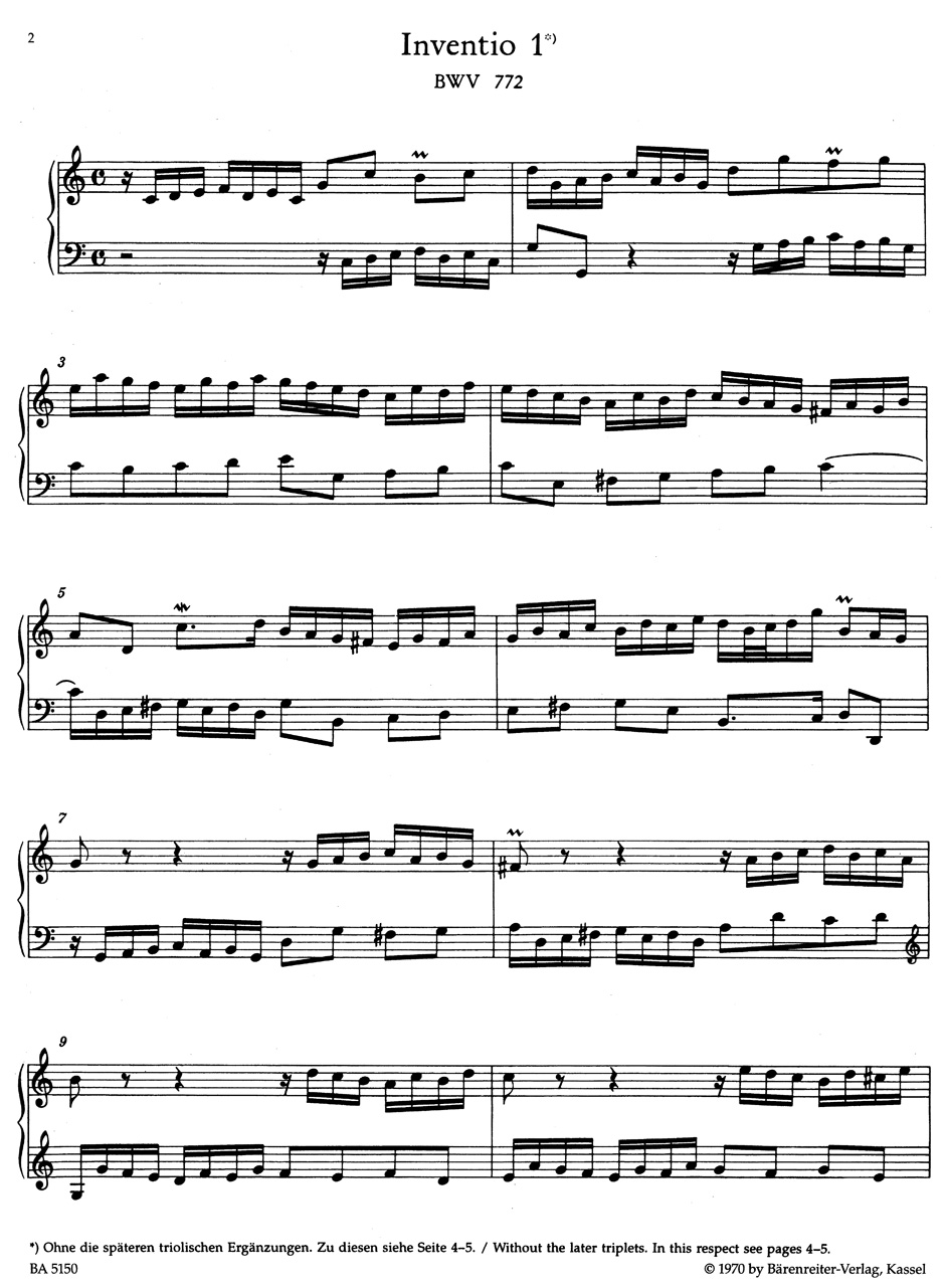 Other Cover Image Inventionen und Sinfonien BWV 772-801
