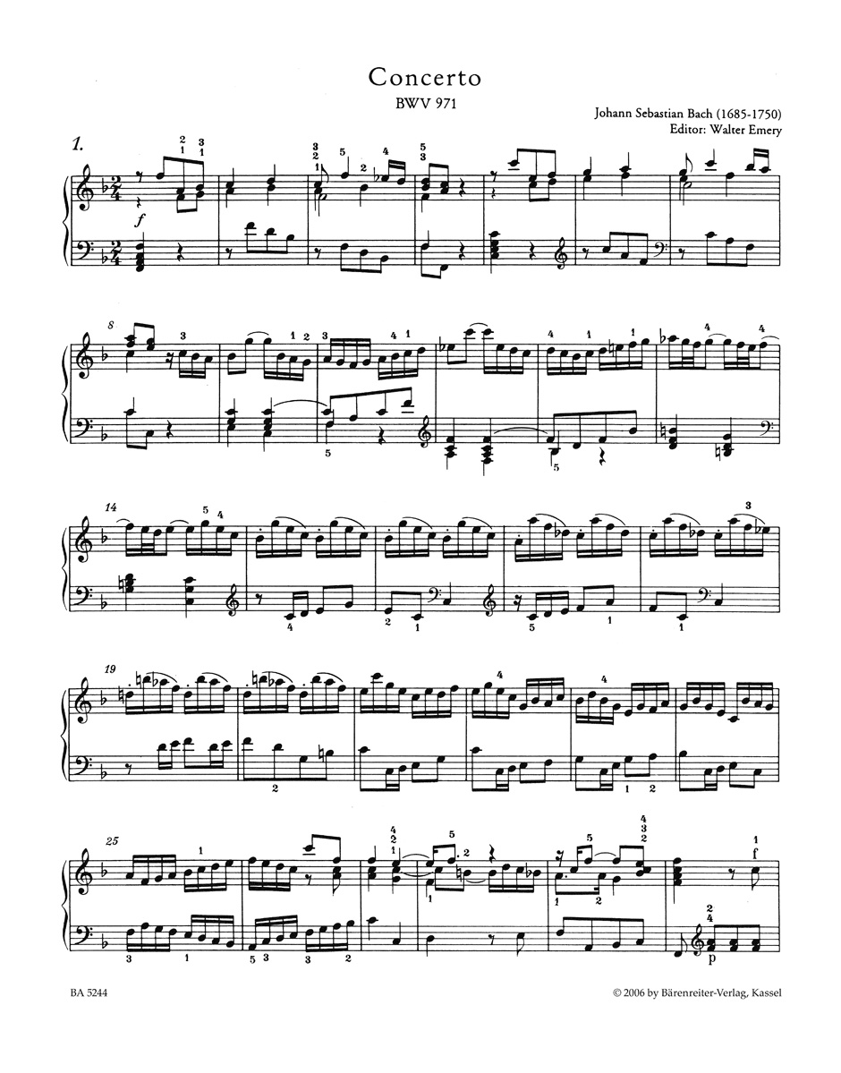 Other Cover Image Italienisches Konzert BWV 971