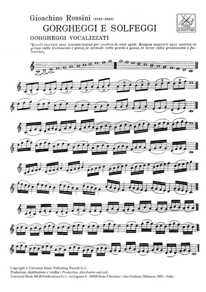 Front Cover Image Gorgheggi e solfeggi