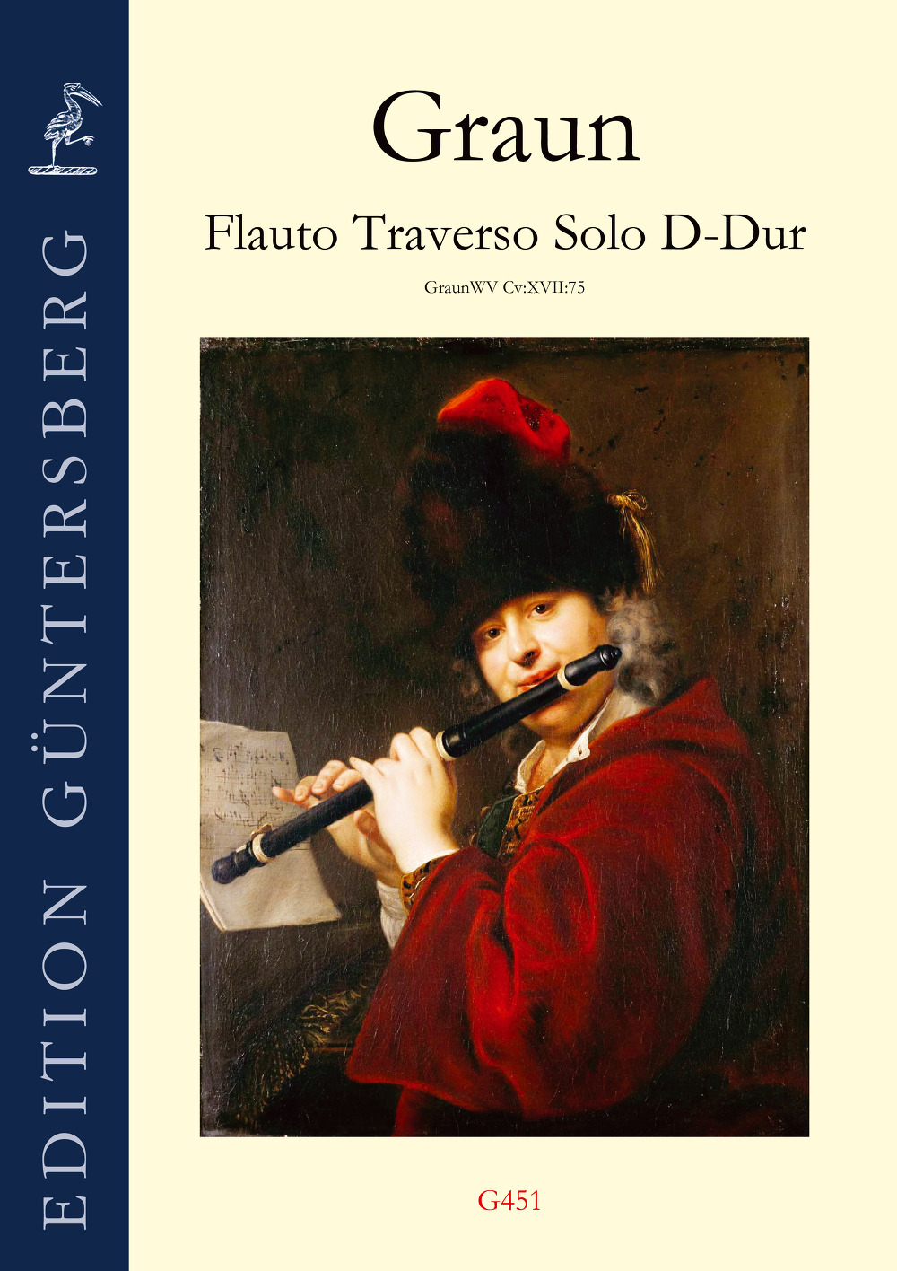 Front Cover Image Flauto Traverso Solo D-Dur GraunWV CV:XVII:75