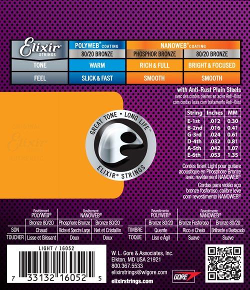 Other Cover Image Elixir Akustik Phosphor Bronzesaiten mit NANOWEB Beschichtung, light