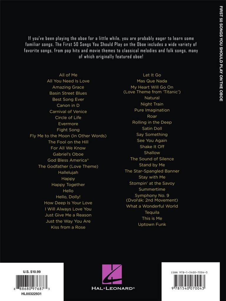 Other Cover Image First 50 Songs You Should Play on Oboe