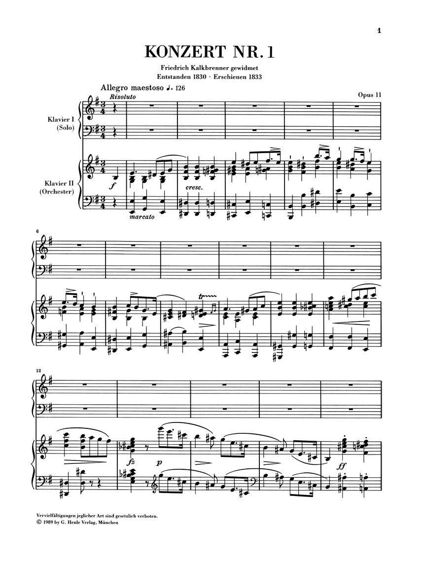 Other Cover Image Klavierkonzert Nr. 1 e-moll op. 11