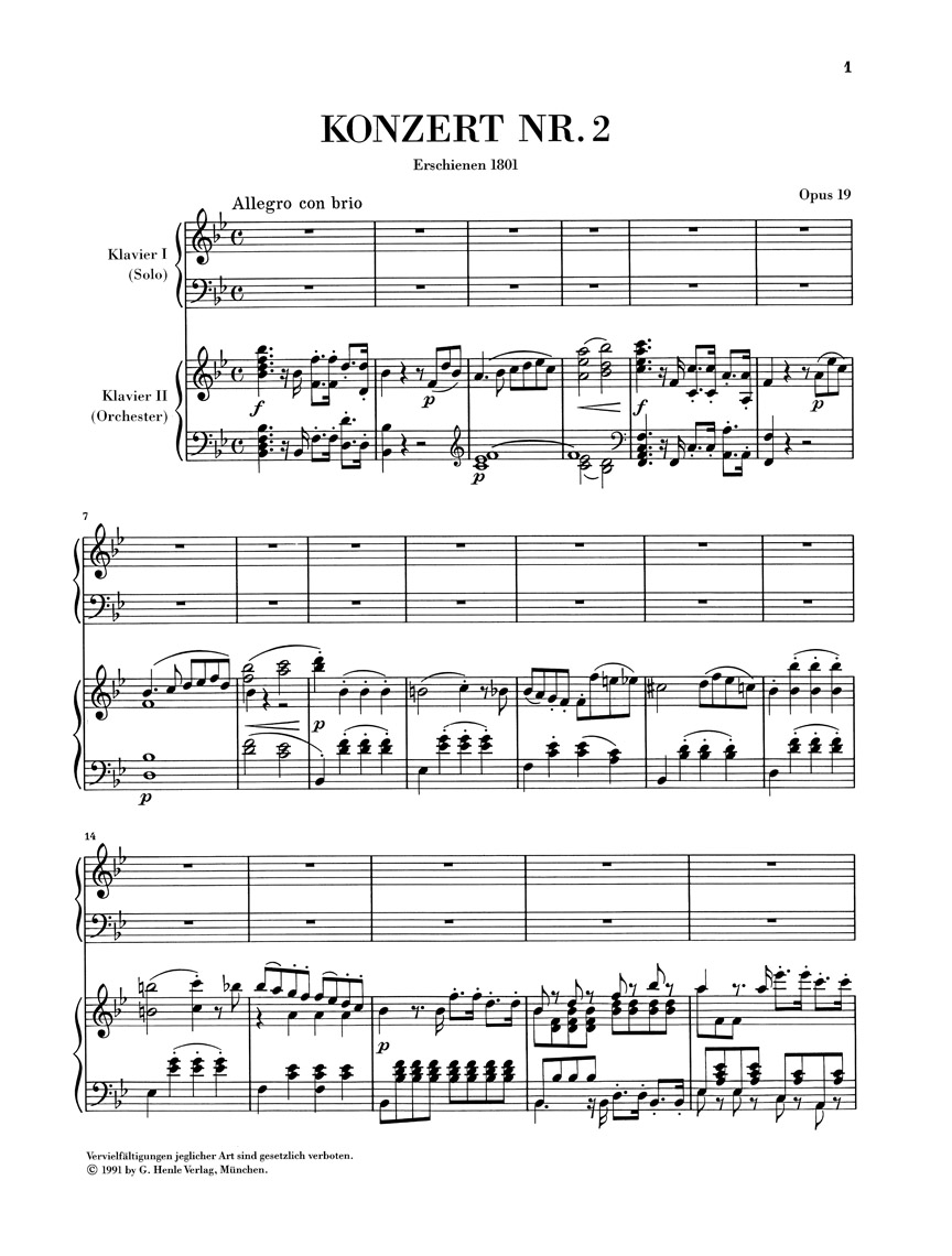Other Cover Image Klavierkonzert Nr. 2 B-dur op. 19