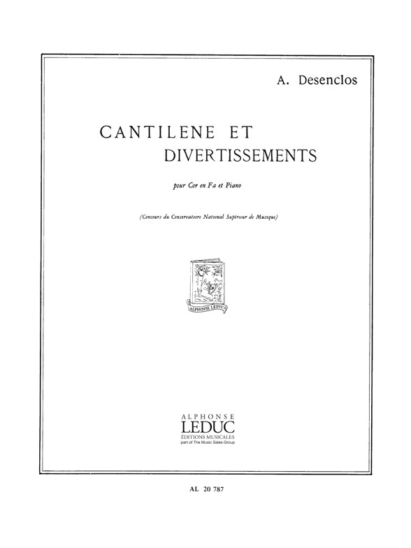Front Cover Image Cantilene et Divertissements
