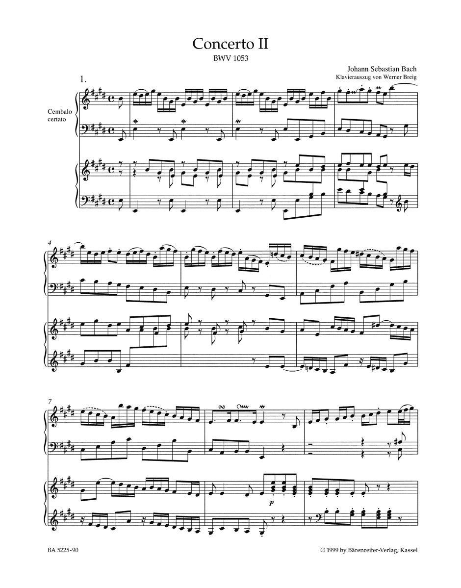 Other Cover Image Concerto für Cembalo und Streicher Nr. 2 E-Dur BWV 1053