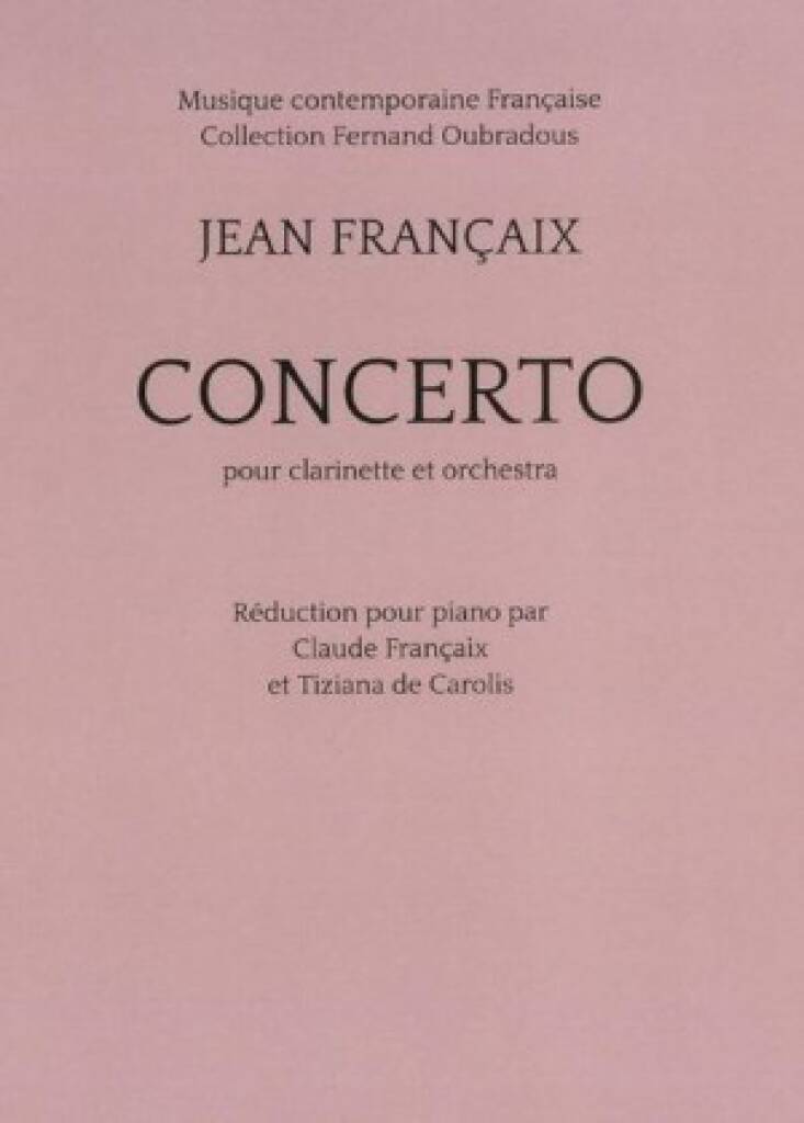 Front Cover Image Concerto pour clarinette et orchestre