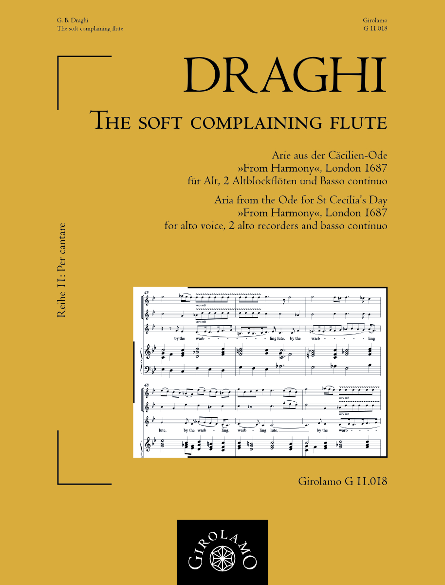 Front Cover Image The soft complaining flute für Alt, 2 Altblockflöten und Basso continuo