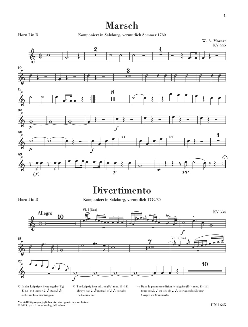 Other Cover Image Marsch KV 445 und Divertimento KV 334