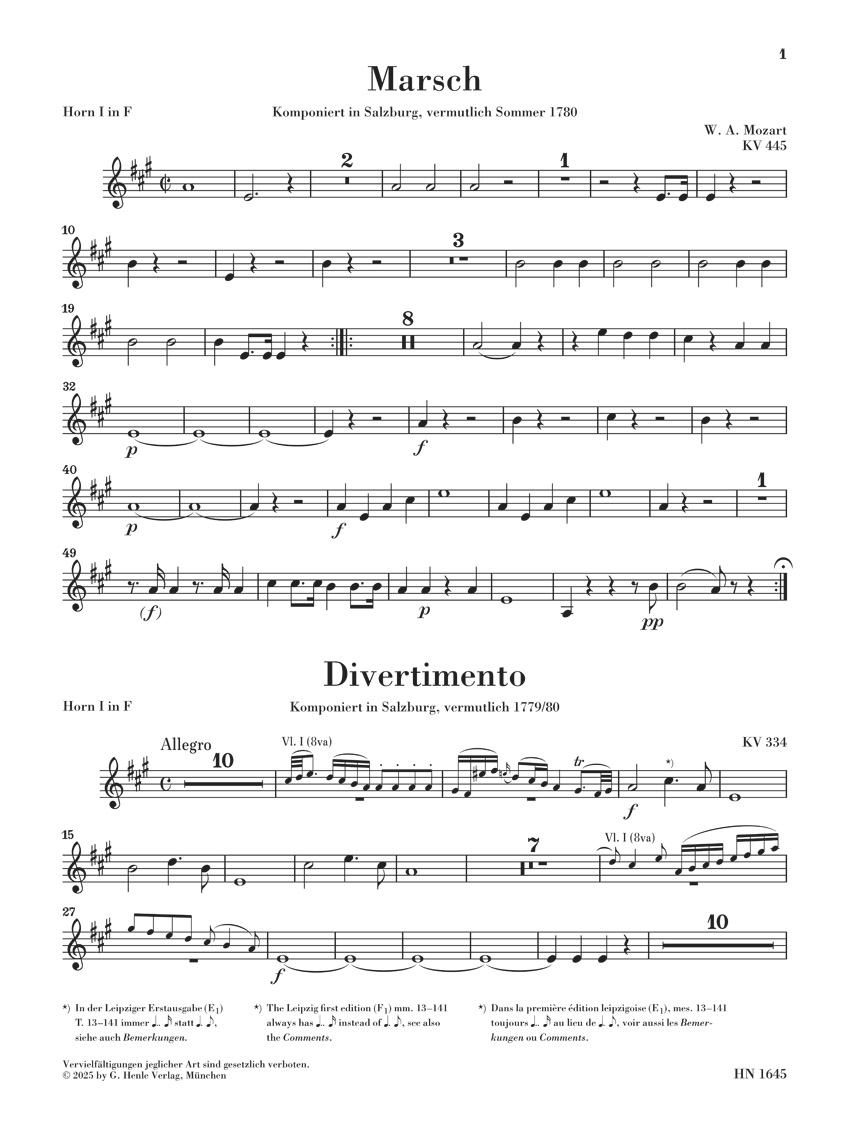 Other Cover Image Marsch KV 445 und Divertimento KV 334