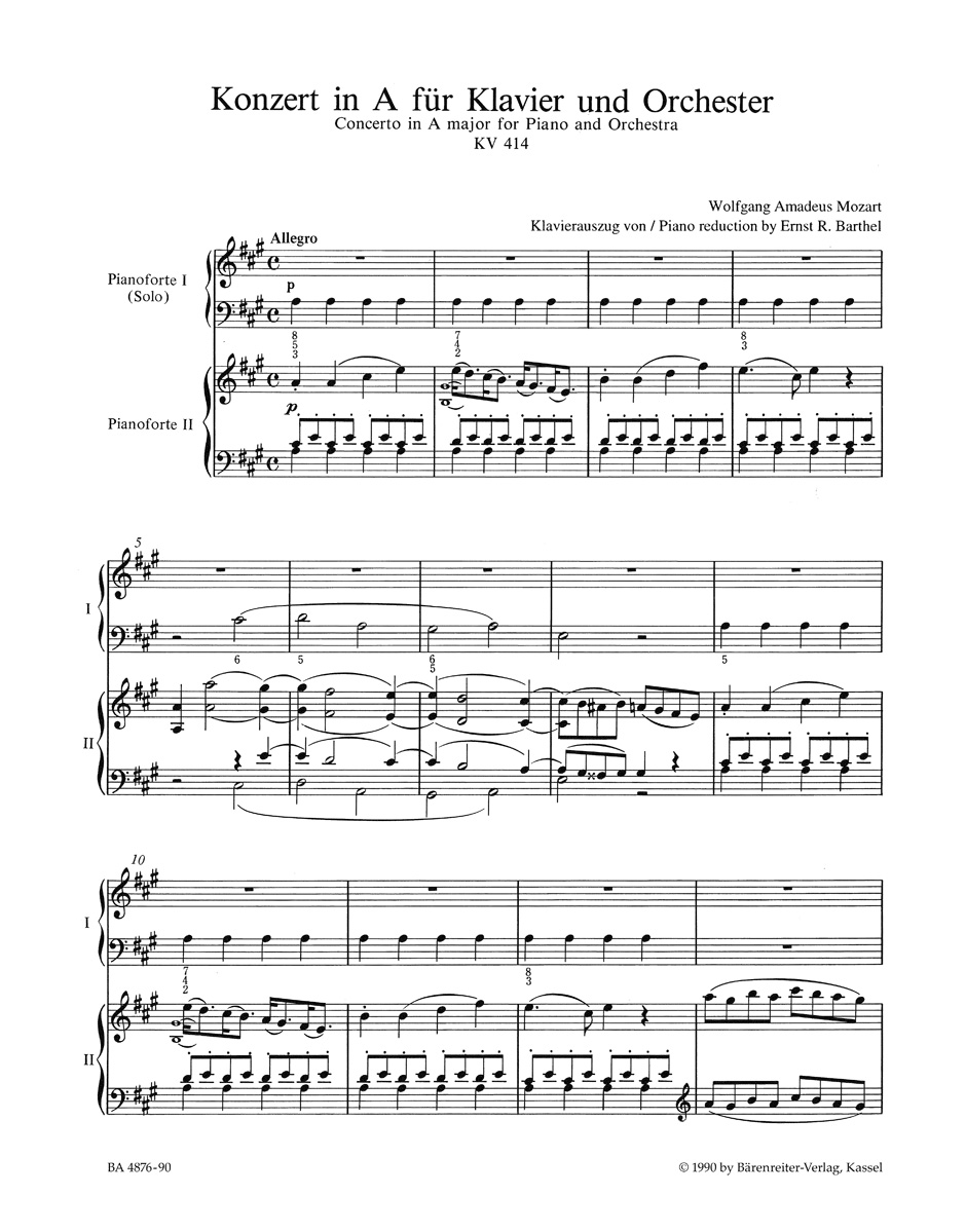 Other Cover Image Konzert für Klavier und Orchester Nr. 12 A-Dur KV 414