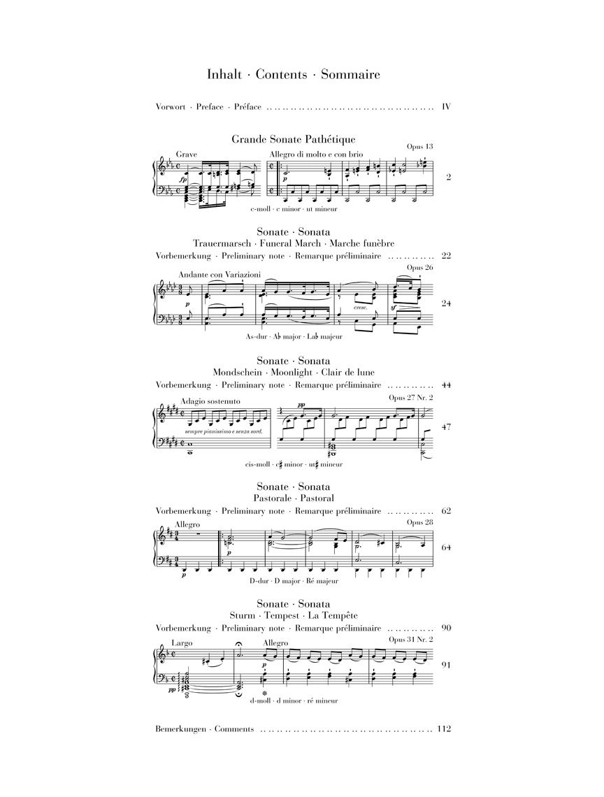 Other Cover Image Fünf berühmte Klaviersonaten op. 13, op. 26, op. 27 Nr. 2, op. 28 und op. 31 Nr. 2