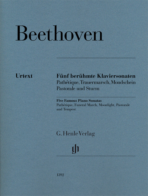 Front Cover Image Fünf berühmte Klaviersonaten op. 13, op. 26, op. 27 Nr. 2, op. 28 und op. 31 Nr. 2