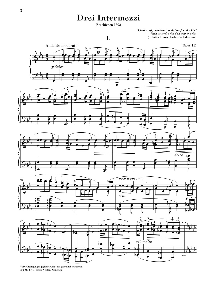 Other Cover Image Drei Intermezzi Opus 117
