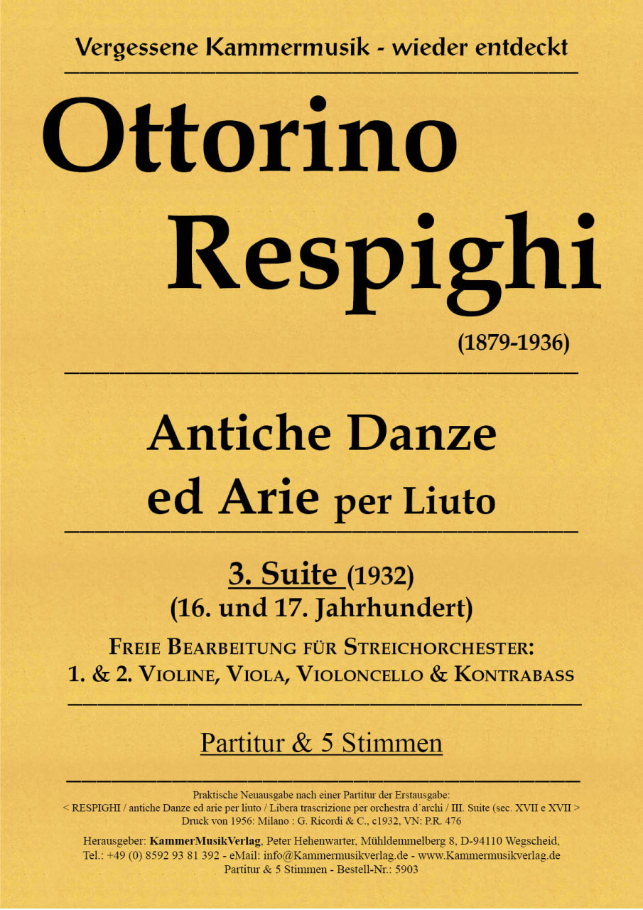 Front Cover Image Suite für Streichorchester Nr. 3, Es-Dur
