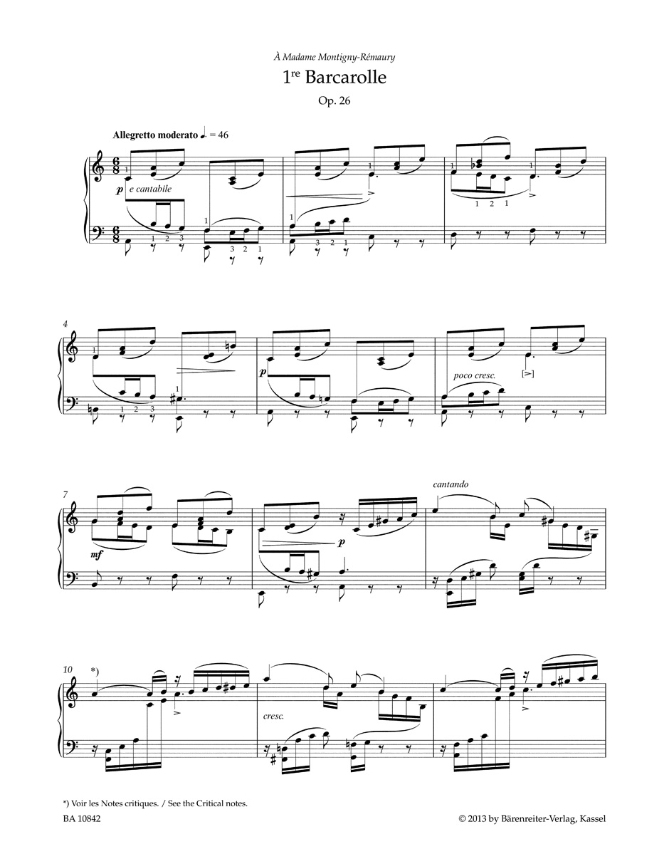 Other Cover Image Barcarolles für Klavier