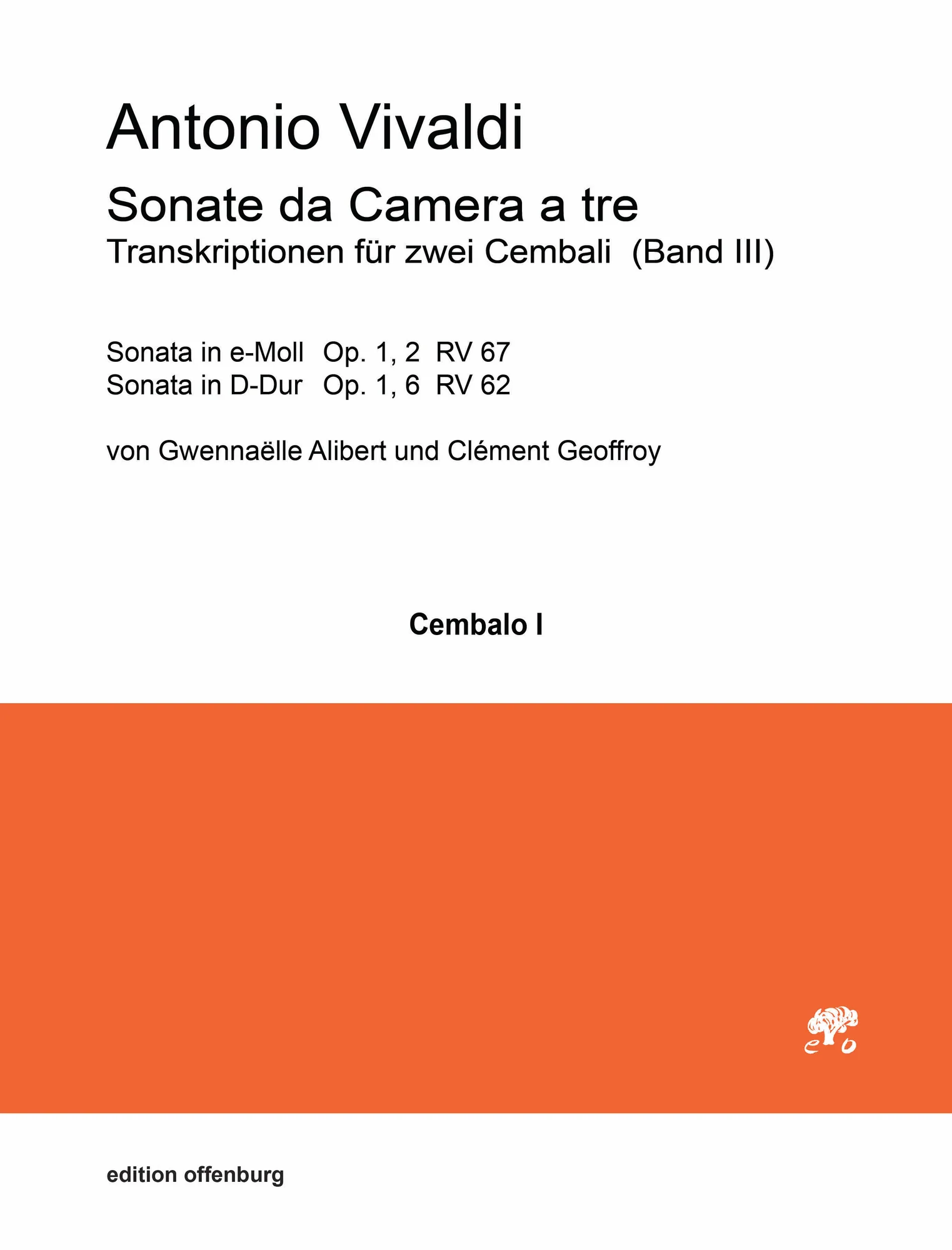 Front Cover Image Sonate da Camera a tre, Transkriptionen für 2 Cembali Band 3