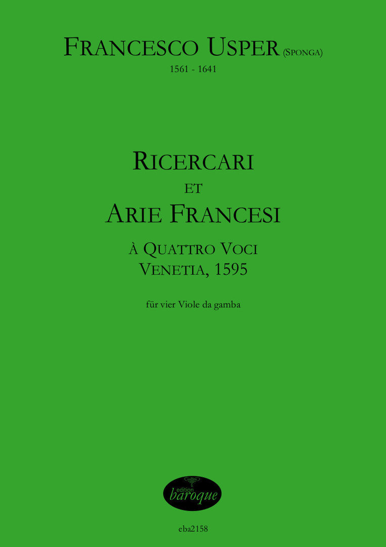 Front Cover Image Ricercari et Arie Francesi (a quattro voci, Venetia 1595)